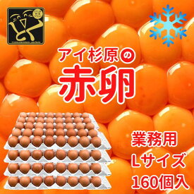 【クール便】業務用 Lサイズ アイ杉原の赤卵 160個 生卵130個＋破損保証30個 徳島県知事認定 とくしま特選ブランド認定品 この卵ハマります！ 徳島県産 朝採り 産みたて 農場直送 ギフト お取り寄せ 詰め合せ 御中元 御歳暮 母の日 父の日