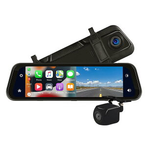 9.66�C���` �~���[�^�h���C�u���R�[�_�[ �ȒP�^�b�`�X�N���[������ Apple CarPlay/Android Auto�Ή� �o�b�N�J�����t�� �O�㓯��HD�^�� 1