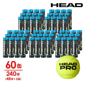 HEAD(ヘッド)「HEAD PRO（ヘッドプロ）4球入り5箱(60缶/240球） 571714」テニスボール