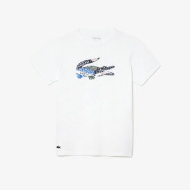 「あす楽対応」ラコステ LACOSTE テニスウェア メンズ コラージュワニロゴクルーネックTシャツ TH1801-10-001 2023FW 『即日出荷』