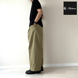 【Audience(オーディエンス)】CAVE カツラギ 1タックワイドパンツ【aud3526-khaki】