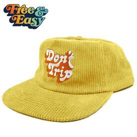FREE & EASY DON'T TRIP FAT CORDUROY SNAPBACK HAT フリーアンドイージー ロゴ キャップ【ht143-yellow】【取寄商品】