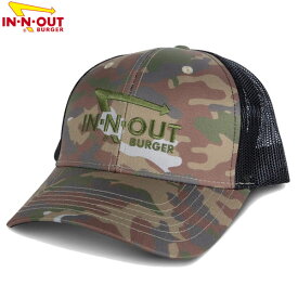 In-N-Out Burger　GREEN EMBROIDERED CAMO HAT インアンドアウトバーガー オリジナル ロゴキャップ【sku737-camo】【お取り寄せ商品】