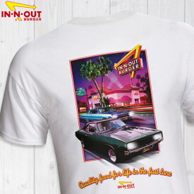 In-N-Out Burger　2004 FRESH AND FAST CALIFORNIA　インアンドアウトバーガー オリジナルプリントTシャツ【sku112-wht】【お取り寄せ商品】