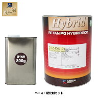 関西ペイント 2液　ホワイト プラサフ 4kgセット/レタンPGハイブリッドエコフィラー2/自動車 ウレタン 塗…