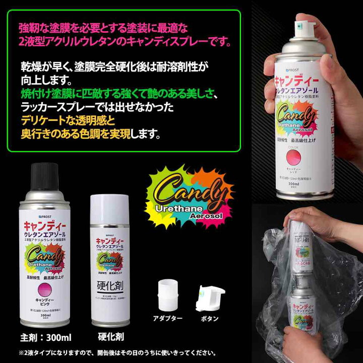 楽天市場】PROST キャンディー ウレタン エアゾール 上塗りクリヤー 