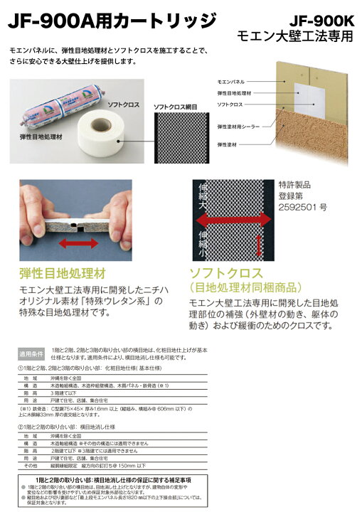楽天市場】モエン大壁工法専用 JF-900A用カートリッジ JF-900K 8個 