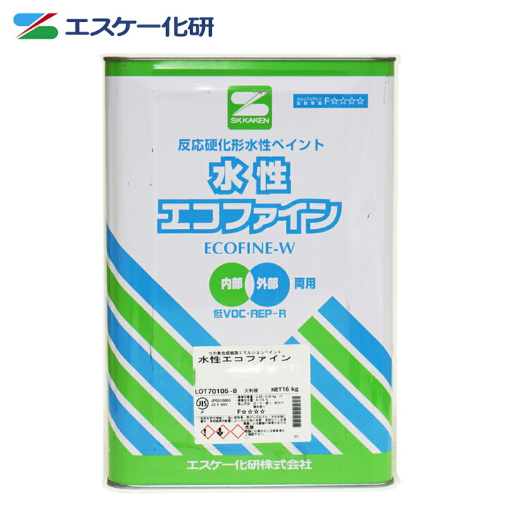 楽天市場】水性エコファイン 艶消し 16kg 白 淡彩色 エスケー化研 外壁 