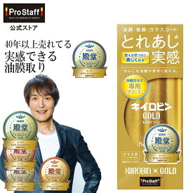プロスタッフ キイロビンゴールド ガラスクリーナー（ガラスクリーナーゴールド 車 カー用品 カークリーナー ガラス 油膜 被膜 フロントガラス 洗車 洗車用品 車の窓 油膜 ギラギラ 除去 汚れ 外窓 水垢 水アカ せっけんカス ミラーのくもり落とし )【SG】