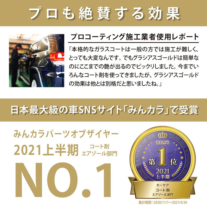 楽天市場】ガラスコーティング剤 グラシアス ゴールド S183 (流水 