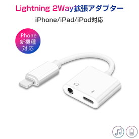 iPhone イヤホン 変換アダプタ イヤホンジャック 3.5mm充電しながら 音楽 同時 iPad iPod 最新iOS対応 拡張アダプター 急速充電 アイフォン リモコン使用 1ヶ月保証