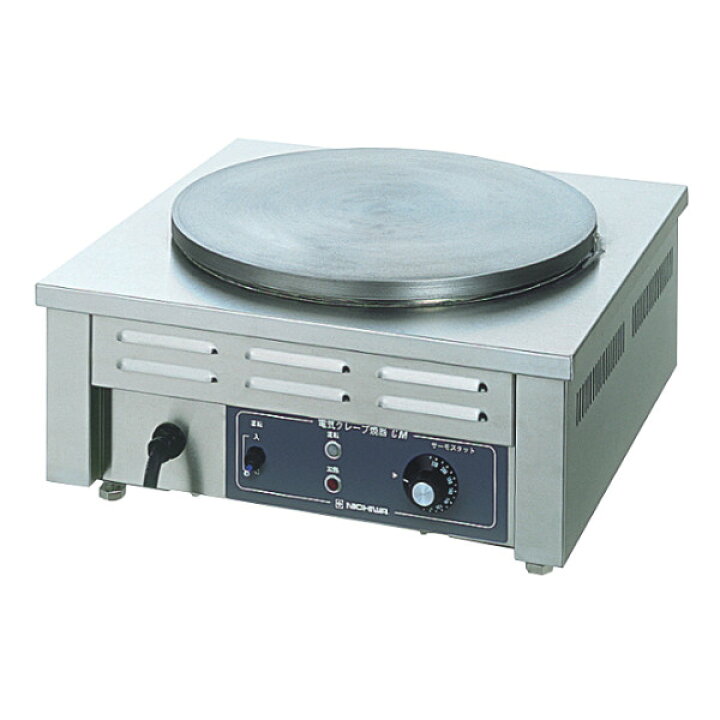 楽天市場】ニチワ 電気クレープ焼器 CM-410 単相100V W450×D450×H180 