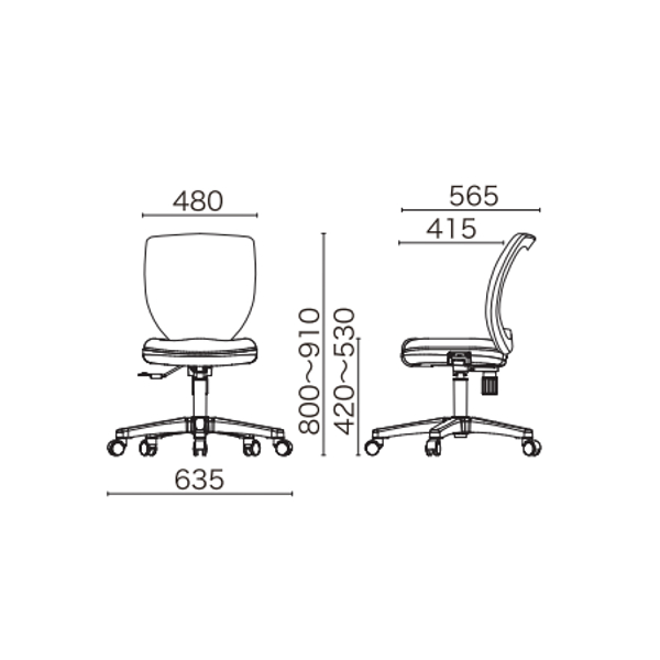 井上金庫 オフィス メッシュ チェア 椅子 DNT-52 W480 D565 H800〜900 SH420〜530mm オフィス家具 |  fes.fukushima.jp