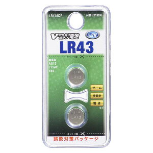 V�A���J���{�^���d�r LR43 2���� 1.5V OHM 07-9977 LR43B2P ���`�E�� �{�^�� �R�C���`�d�r ����[�� �y���[���֑��������z