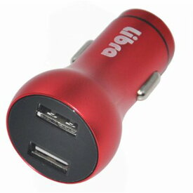 USB2ポートカーチャージャー レッド 4.8A出力 車載用DC-USB充電器 PSE認証 Libra LBR-AD2CAR48 iPhone スマホ タブレット対応 USB充電器 USBコンセント メール便送料無料
