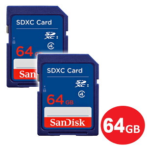サンディスク SDXCカード 64GB 2枚入り Class4 SDSDB-064G-B35-2P SDカード SanDisk 海外リテール 【メール便送料無料】