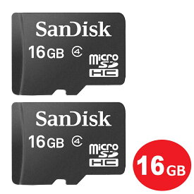 サンディスク microSDHCカード 16GB 2枚入り Class4 SDSDQM-016G-B35-2P SanDisk マイクロSD microSD カード 海外リテール品 メール便送料無料