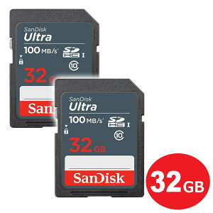 TfBXN SDHCJ[h 32GB 2 ULTRA Class10 UHS-1 100MB/s SDSDUNR-032G-GN3IN-2P SDJ[h SanDisk COe[ y[֑z
