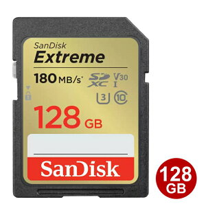 TfBXN SDXCJ[h 128GB EXTREME Class10 UHS-1 U3 V30 180MB/s SDSDXVA-128G-GNCIN SanDisk SDJ[h COe[ y[֑z