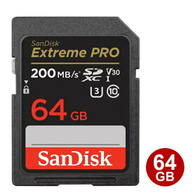 ＼楽天カードポイント8倍！6/5／サンディスク SDXCカード 64GB EXTREME PRO Class10 UHS-1 U3 V30 200MB/s SDSDXXU-064G-GN4IN SanDisk SDカード 海外リテール メール便送料無料