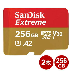 TfBXN microSDXCJ[h 256GB 2Zbg EXTREME UHS-1 U3 V30 A2 190MB/s SDSQXAV-256G-GN6MN-2P SanDisk }CNSD microSDJ[h COe[ yz yŋzz