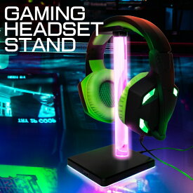 ヘッドホンスタンド LED ゲーミングヘッドホン スタンド USBポート付 ヘッドセット LEDライトスタンド 卓上 光るヘッドホン スタンド Ric SP0015BK 【送料無料】【最強翌日配送】