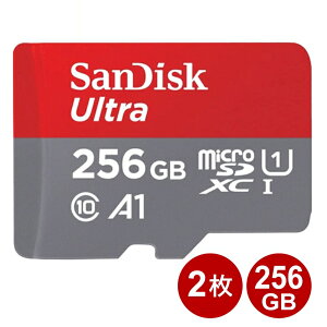 TfBXN microSDXCJ[h 256GB 2Zbg Ultra class10 UHS-1 A1 150MB/s microSDJ[h SanDisk COe[ SDSQUAC-256G-GN6MN-2P y[֑z