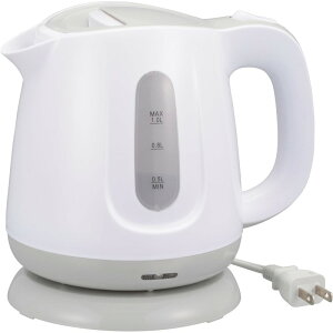 電気ケトル 1L グレー 小型 ケトル インスタントコーヒー 紅茶 スープに 08-1422 OHM COK-WS80B-H 【送料無料】 【最強翌日配送】