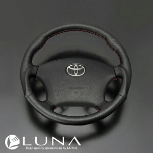 【FEGGARI ステアリング】トヨタ ハイエース 200系 1〜3型 オールレザーステアリング レッドステッチ ガングリップ