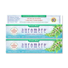 [2個セット] オーロメア アーユルヴェーダ ハーバル歯磨き粉 フレッシュミント 各117g auromere Herbal Tooth Paste Fresh Mint 4.16 oz