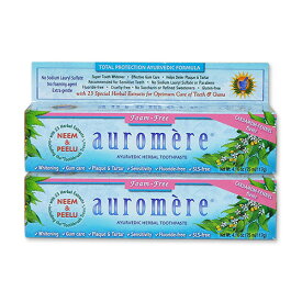 [2個セット] オーロメア アーユルヴェーダ ハーバル歯磨き粉 フォームフリー 117g auromere Herbal Tooth Paste Cardamon 4.16 oz