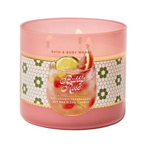 �o�X�A���h�{�f�B���[�N�X �o�u���[���[ 3�c�L�����h�� 411g Bath & Body Works Bubbly Rose3-Wick Candle 14.5 oz / 411 g �y�����񂹏��i�z