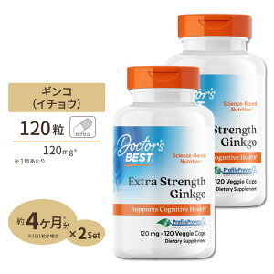 [2�Z�b�g] �C�`���E�t �T�v�������g �Z�k�M���R�G�L�X 120mg 120�� Doctor's BEST �i�h�N�^�[�Y�x�X�g�j Extra Strength Ginkgo Extract 120mg 120vcaps