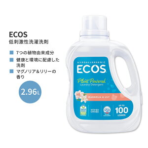 �G�R�X ��h���������� �}�O�m���A&�����[ 2.96L (100 floz) ECOS Hypoallergenic Laundry Detergent Magnolia & Lily �V���v�� 7�̐A���R������ ���N����&�����̍���y�����񂹏��i�z