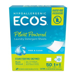 �G�R�X �A�[�X�t�����h���[ �t���[���N���A ����p�V�[�g 50���� ECOS Earth Friendly Products Free & Clear Laundry Detergent Sheets 50 count �y�����񂹏��i�z