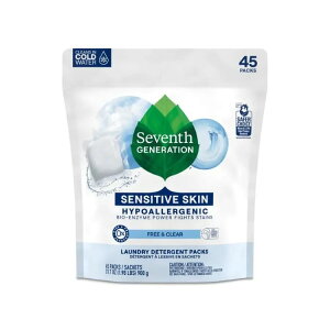 �Z�u���X�W�F�l���[�V���� �t���[���N���A ����p��܃p�b�N 45�� Seventh Generation Free & Clear Laundry Detergent Packs 45 count �y�����񂹏��i�z