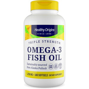 �w���V�[�I���W���Y �g���v���X�g�����O�X �I���K3 �t�B�b�V���I�C�� 1250mg (180�\�t�g�W�F��) Healthy Origins Omega-3 Fish Oil (Triple Strength) 1250 mg 180 Gels �y�����񂹏��i�z�y���킹�Ĕ��������z