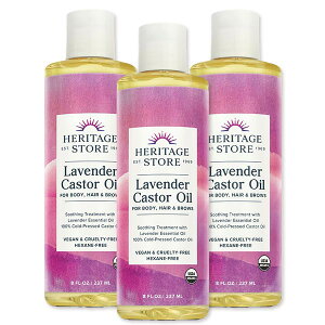 【最大10%OFFクーポン】キャスターオイル(ひまし油) 240ml HERITAGE STORE(ヘリテージストア)美容/ダイエット/ヒーリング/スキンケア/ヘリテージプロダクツ Heritage Products Caster oil Lavender 8fl oz