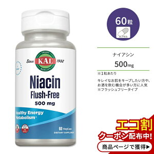 �J�� �i�C�A�V�� 500mg �t���b�V���t���[ 60�� �x�W�J�v�Z�� KAL Niacin Flush-Free 60 VegCaps �T�v�� �r�^�~��B B3 �w���X�P�A �̂Â��� ���N�T�|�[�g �G�l���M�b�V�� ���e �X�L���P�A �߂��� �r�[�K��