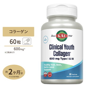 yő10%OFFN[|zNjJ [X R[Q TYPE I & III 600mg 60Vegcp/YLYL/Ki/wAPA/lCPA Clinical Youth Collagen Type ? & ?, Veg Cap (Btl-Plastic) 600mg 60ct