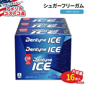 【アメリカコストコ品】デンティーン アイス シュガーフリーガム ペパーミント 16粒 × 12個 Dentyne Ice Sugar Free Gum Peppermint 12-count