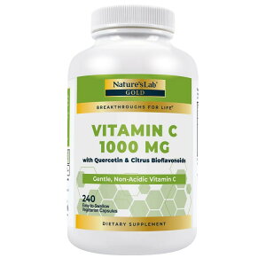 �y�A�����J�R�X�g�R�i�z�l�C�`���[�Y���{ �r�^�~��C 1000 mg �P���Z�`�����V�g���X�o�C�I�t���{�m�C�h�z���A�x�W�^���A���J�v�Z�� 240�� Nature's Lab Vitamin C 1000 mg with Quercetin & Citrus Bioflavonoids, 24