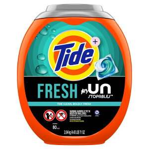 �^�C�h �|�b�Y �A���X�g�b�p�u���Y ����p��܃|�b�h �t���b�V���̍��� 80���� Tide Pods Unstopables Laundry Detergent Pods, Fresh, 80-count �y�����񂹏��i�z