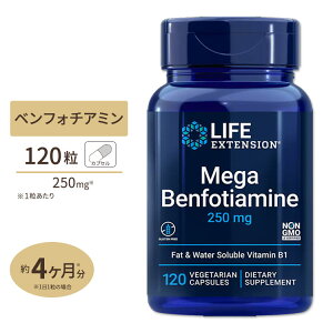Life Extension ���K�x���t�H�`�A�~�� �T�v�������g 250mg 120�� �x�W�^���A���J�v�Z�� ���C�t�G�N�X�e���V���� Mega Benfotiamine