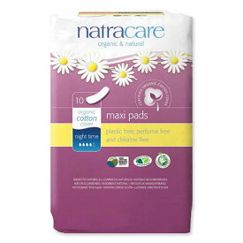 ナトラケア オーガニックコットン 夜用ナプキン 10枚入り natracare organic cotton maxi pads night time