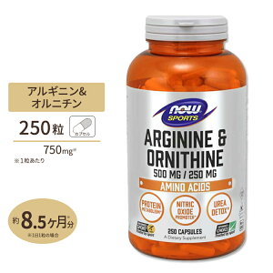 L-�A���M�j���� L-�I���j�`�� 500mg 250mg 250�� NOW Foods(�i�E�t�[�Y) Arginine & Ornithine �i�E�X�|�[�c nowsports