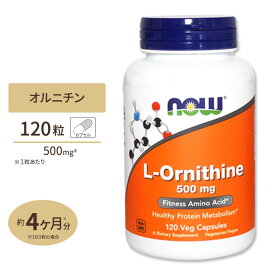 L-オルニチン 500mg (約4か月分) 3粒1500mgの「L-オルニチン」を配合 120粒 NOW Foods (ナウフーズ)