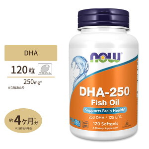 yő10%OFFN[|ziEt[Y DHA-250 tBbVIC 120 \tgWF NOW Foods DHA-250 Fish Oil Softgels IK3