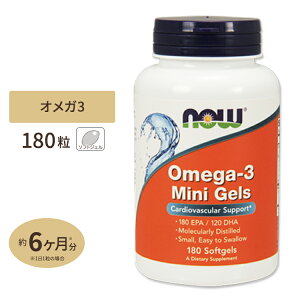 yő10%OFFN[|zNOW Foods IK3 ~jWF DHA&EPA 180 \tgWF iEt[Y Omega-3 Mini Gels 180 EPA / 120 DHA - 180Softgels