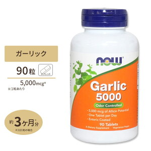 【最大10%OFFクーポン】ガーリック(ニンニク)5,000mcg 90粒 NOW Foods(ナウフーズ) 単品 セット Garlic 5000 90tabs